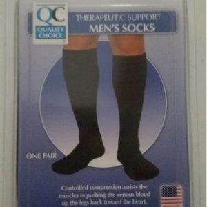 NEW Men's Therapeutic MILD Compression Socks for 10.5 to 12 size shoe BLACK